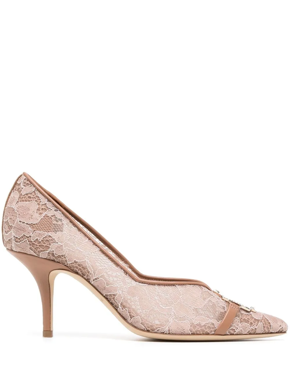 

Malone Souliers Collina 70mm lace-detail pumps - Neutrals