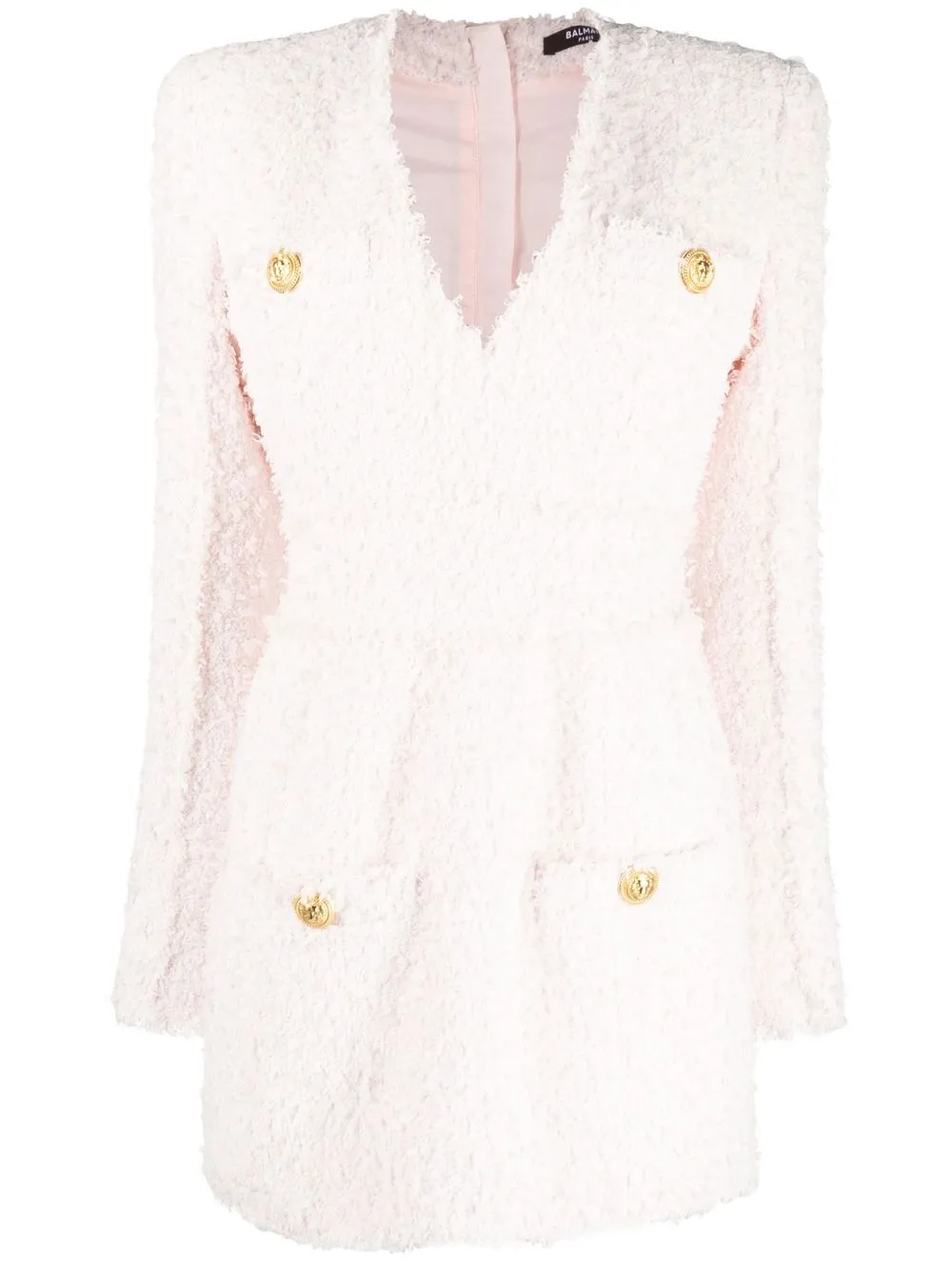 

Balmain vestido corto de tweed - Rosado