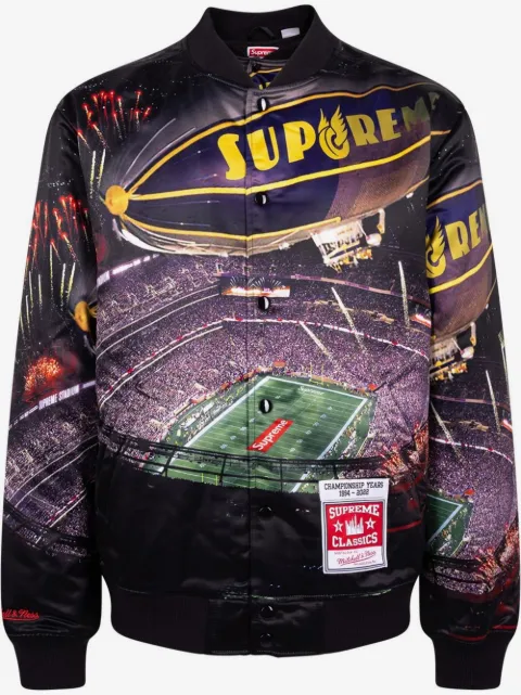 Supreme x Mitchell & Ness Stadium varsity jacket