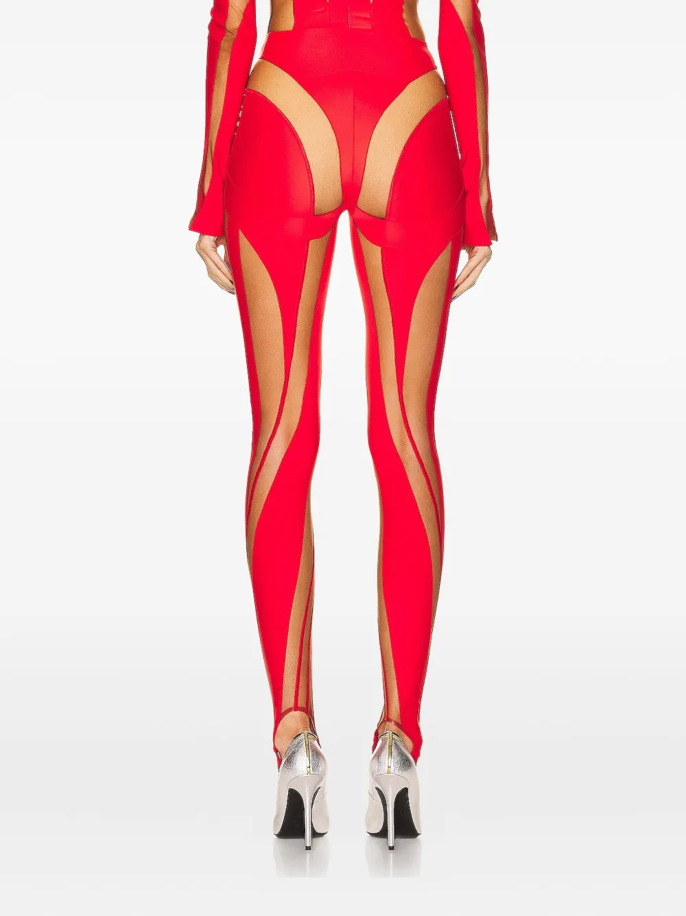 Mugler Cut-out Jumpsuit In Brown