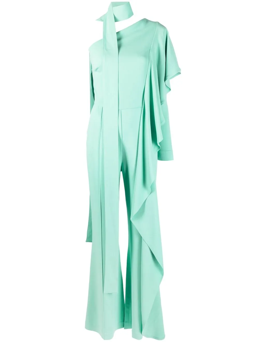 

Elie Saab drape-detail one-shoulder jumpsuit - Green