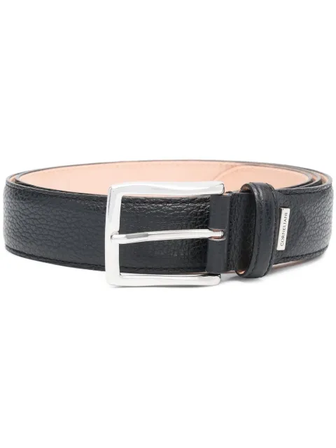 pebbled logo-plaque belt