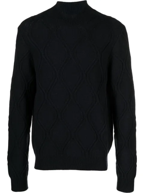 Corneliani cable-knit turtleneck jumper