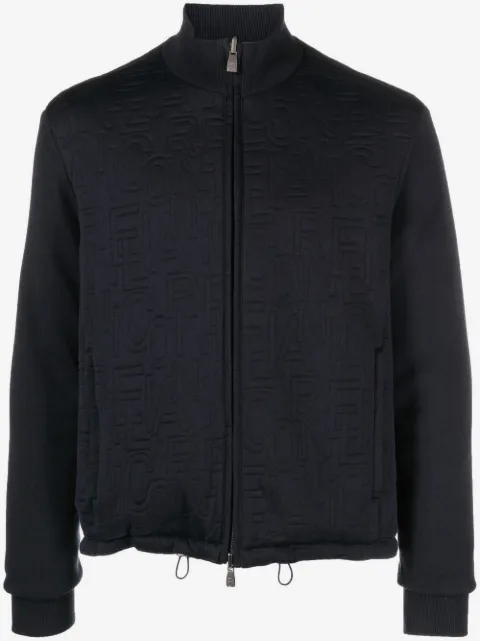 Corneliani chamarra bomber con logo