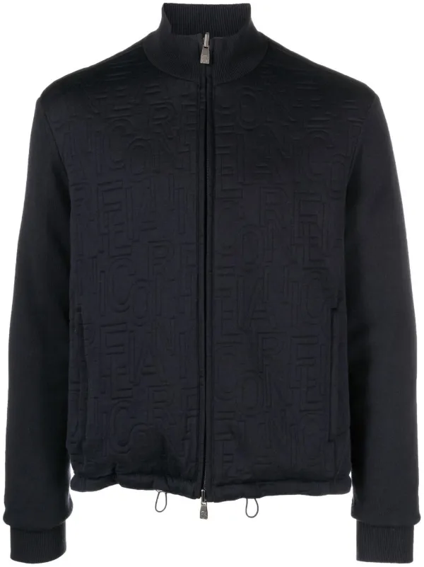 Corneliani ロゴ ボンバージャケット | ブルー | FARFETCH JP