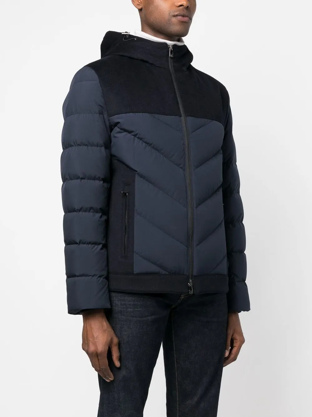 Corneliani Hooded Padded-design Jacket - Blue 