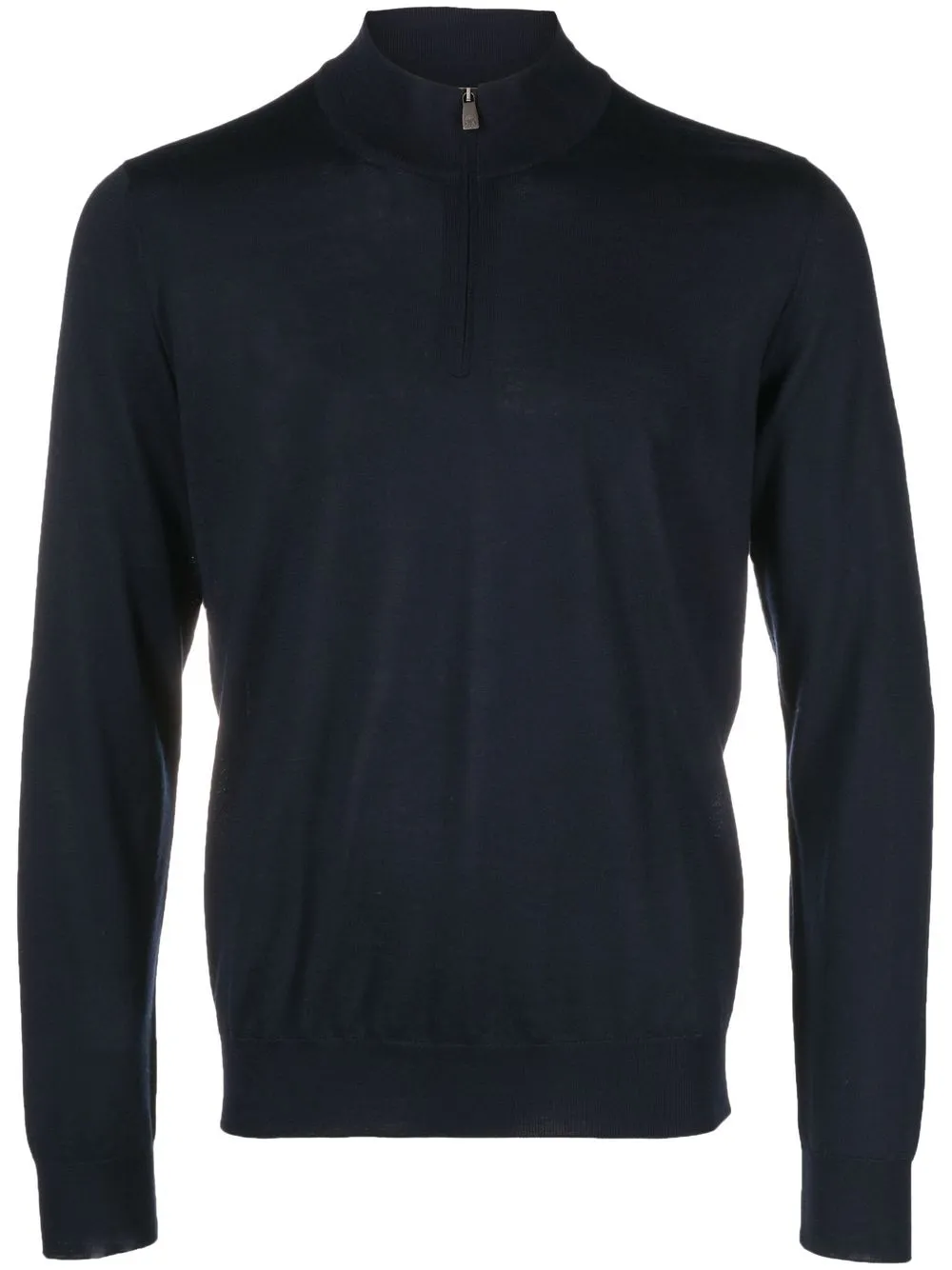 Shop Corneliani Half-zip Virgin Wool Jumper In Blue