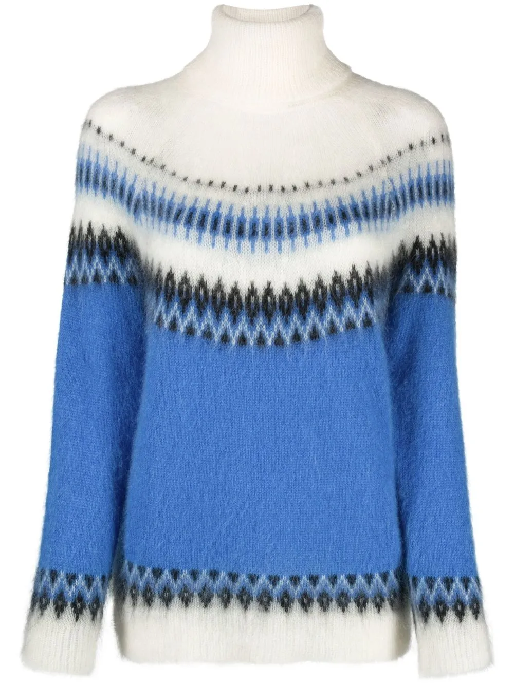 

P.A.R.O.S.H. patterned high-neck jumper - Blue