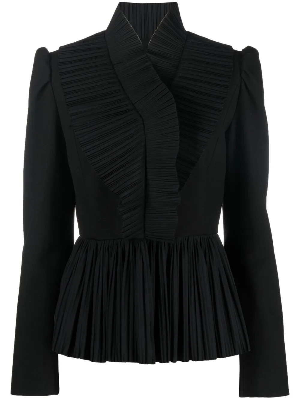 

Rochas pleat-detail trim jacket - Black