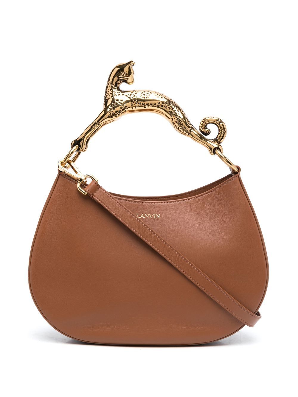 Lanvin Hobo Cat Leather Shoulder Bag