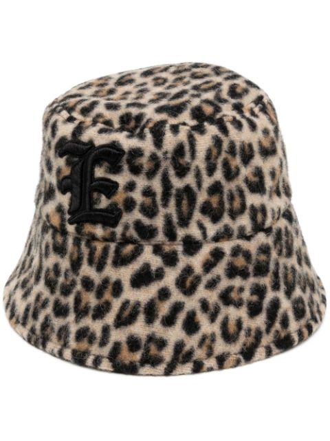 Ermanno Scervino leopard-print wool bucket hat