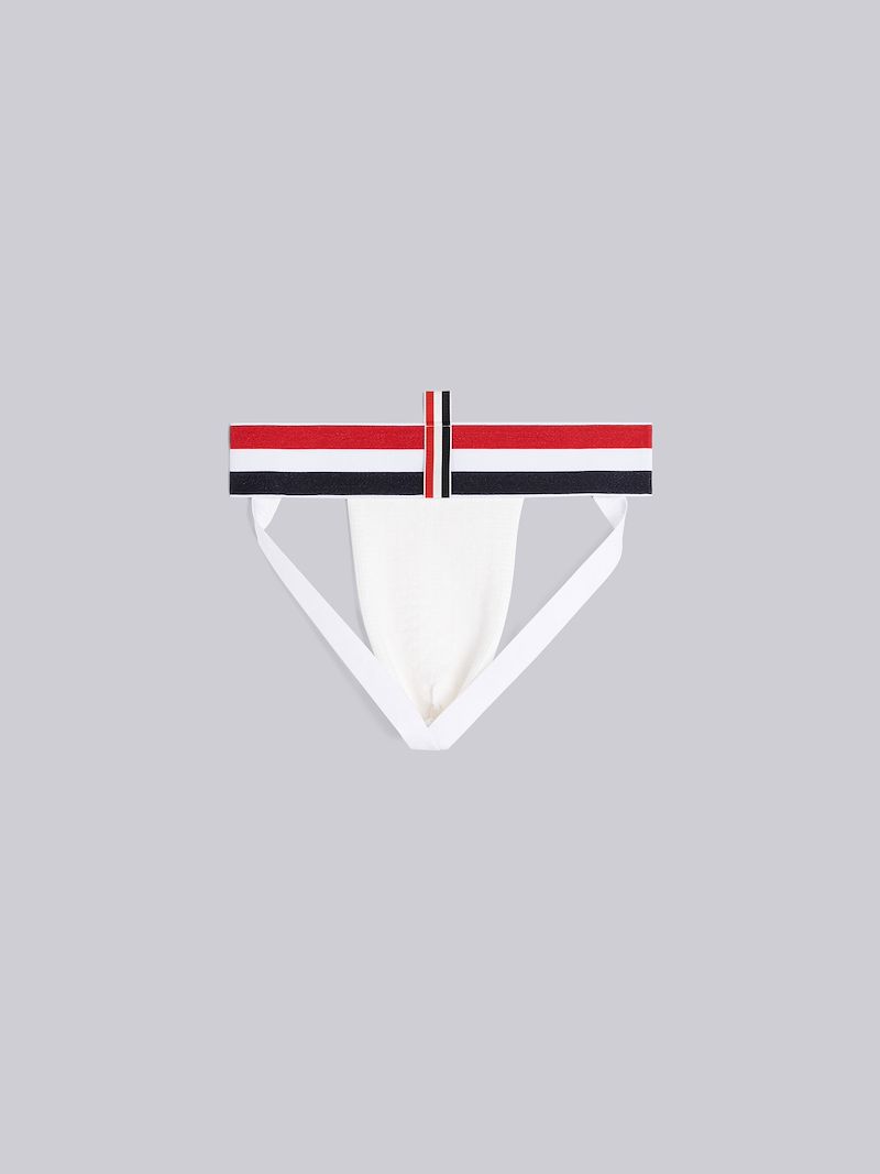 Textured Cotton Knit Elastic Jock Strap Thom Browne Official
