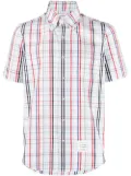 Thom Browne gingham-check short-sleeve shirt - White