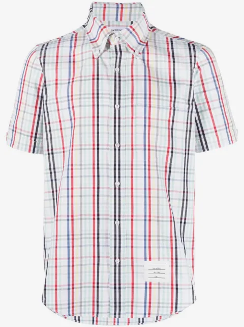 Thom Browne gingham-check short-sleeve shirt