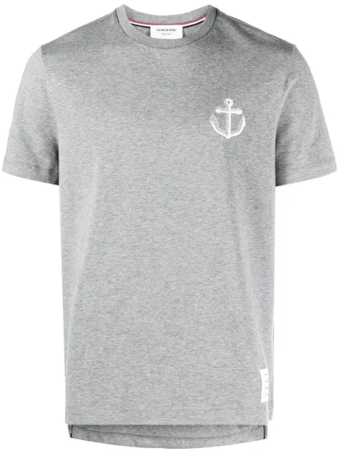 Thom Browne Anchor-embroidered cotton T-shirt