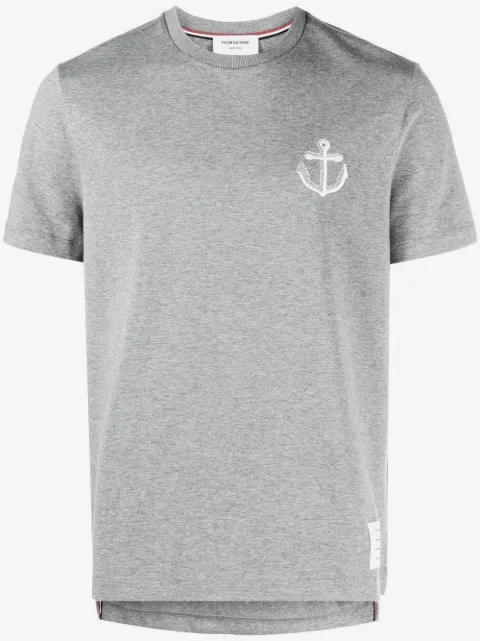 Thom Browne Anchor-embroidered cotton T-shirt