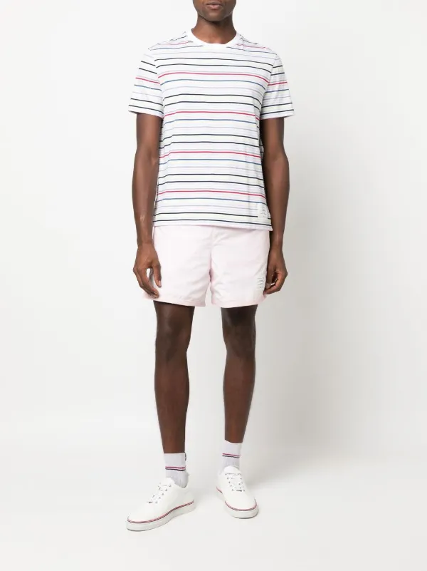 【関税込み】Thom Browne ホワイト ストライプ Tシャツ Thom Browne ストライプ Tシャツ | ホワイト | FARFETCH JP