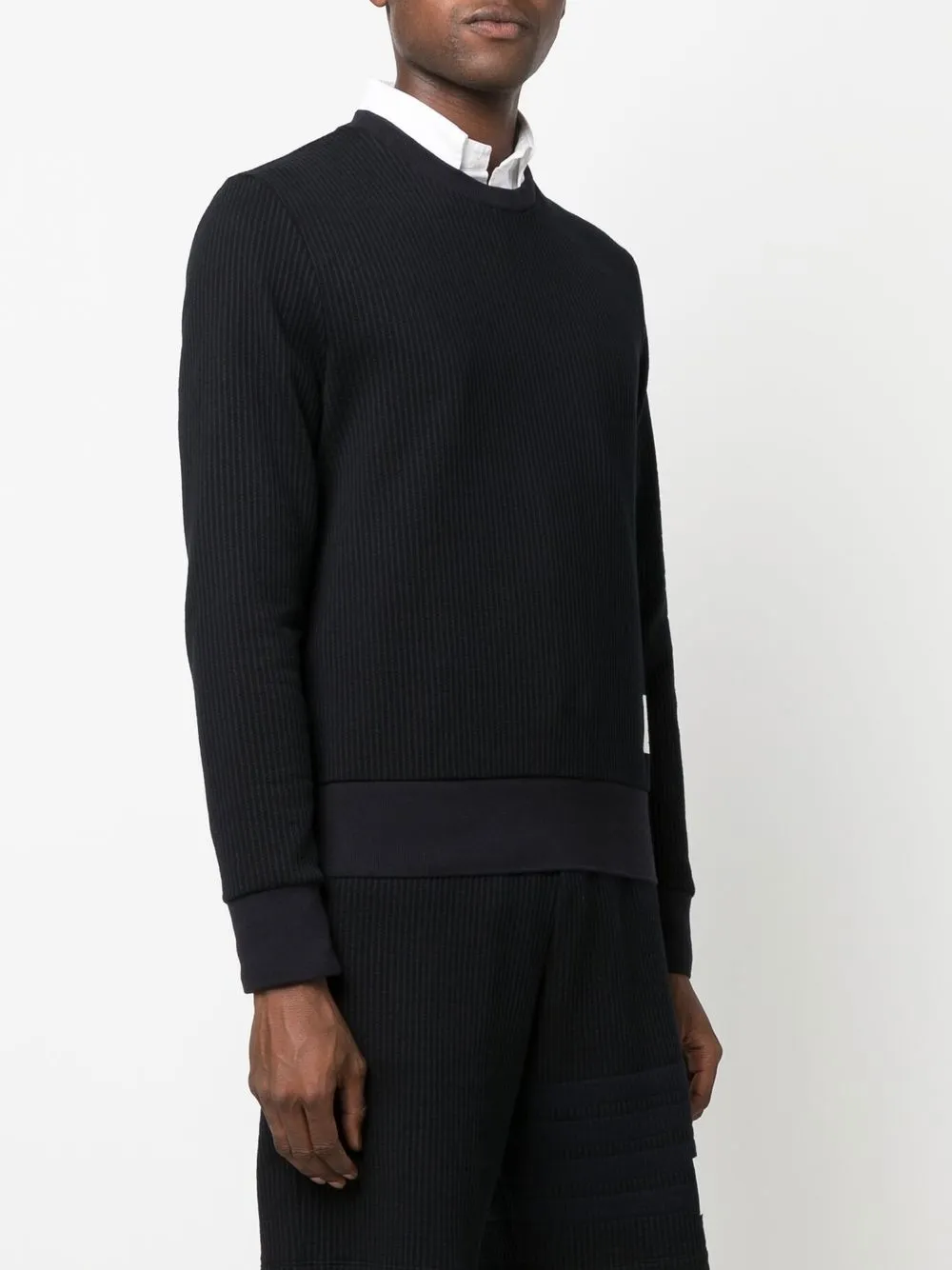 Shop Thom Browne 4-bar Seersucker Sweatshirt In Blau