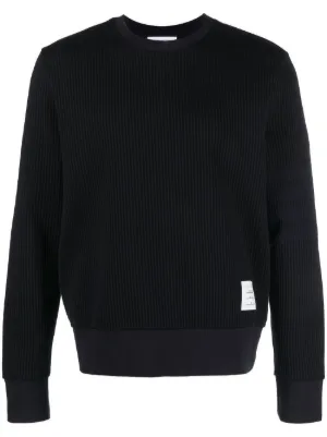 スウェット・トレーナー [Thom Browne] 4-Bar seersucker sweatshirt Thom Browne 4-Bar Motif Sweatshirt | Grey | FARFETCH