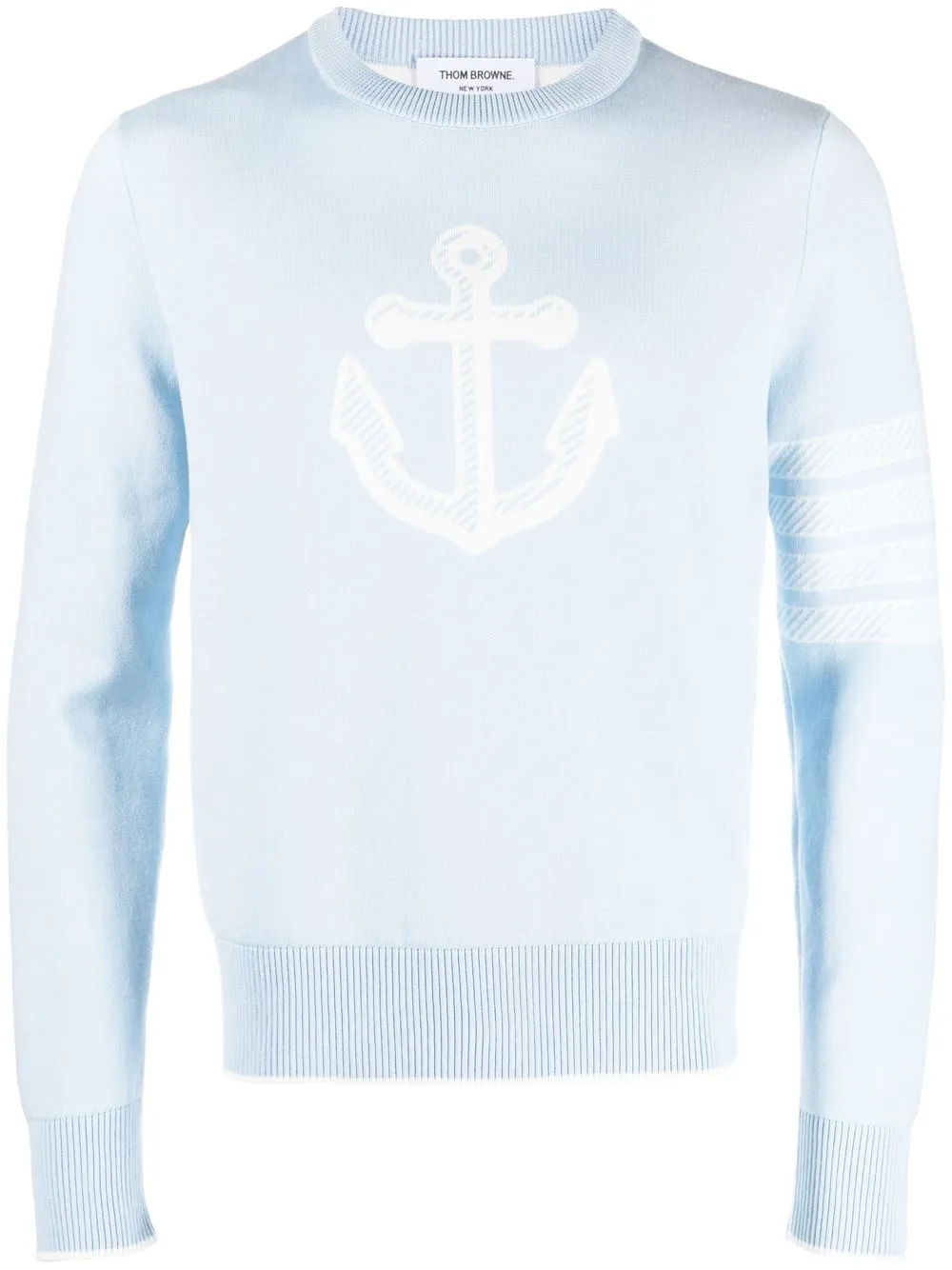 

Thom Browne Anchor jacquard crew-neck jumper - Blue