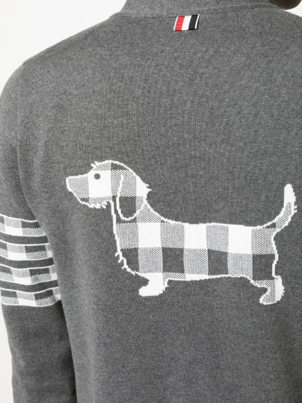 THOM BROWNE 4BAR HECTOR KNIT Thom Browne Hector 4-Bar V-neck