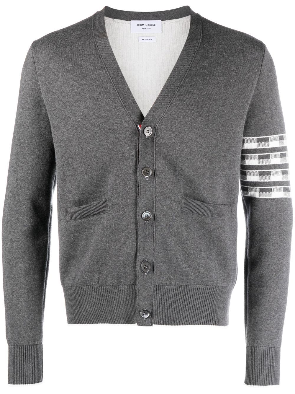 Thom Browne Hector 4-Bar V-neck cardigan - Grey