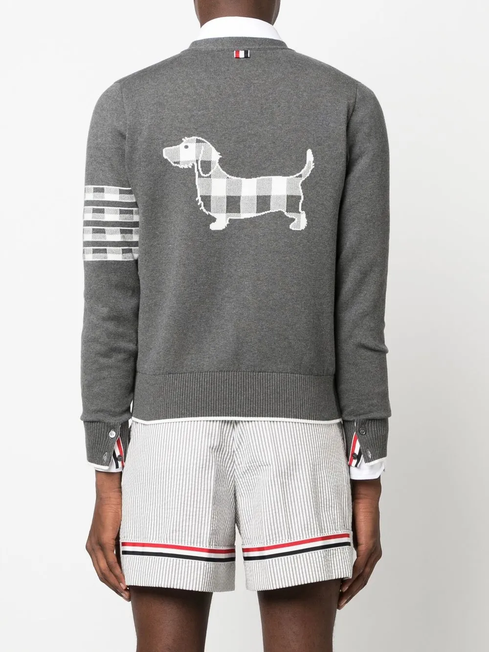 Shop Thom Browne Hector 4-bar V-neck Cardigan In Grau