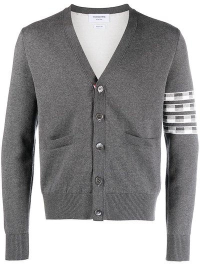 Thom Browne - Hector 4-Bar V-neck cardigan