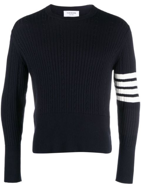 Thom Browne 4-Bar cable-knit ribbed jumper
