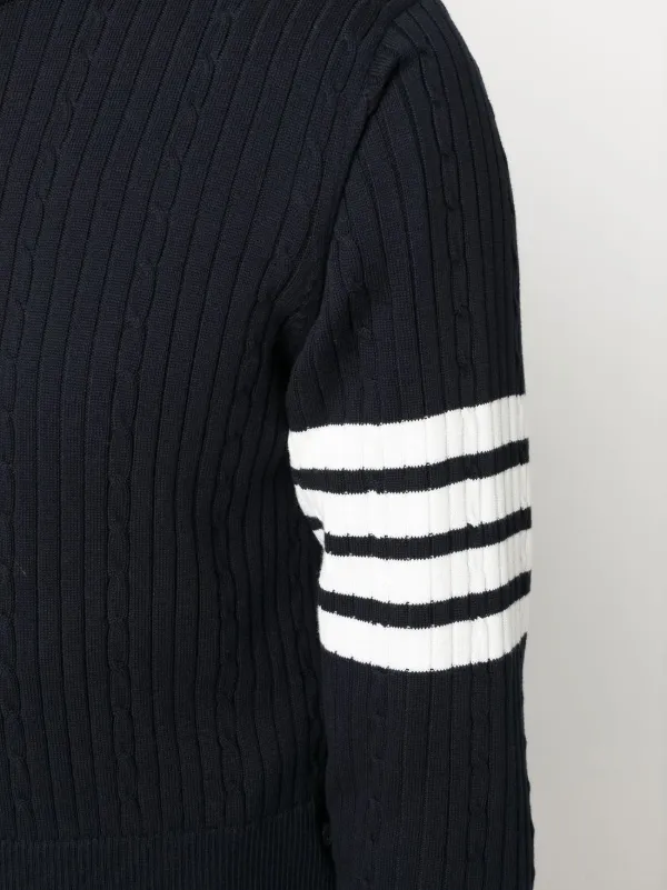 Thom Browne 4BAR ケーブルニット セーター | ブルー | FARFETCH JP