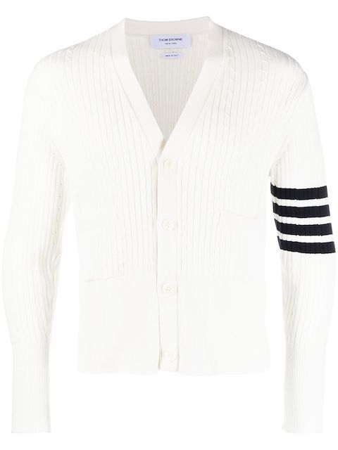 Thom Browne 4-Bar stripe cable-knit cardigan
