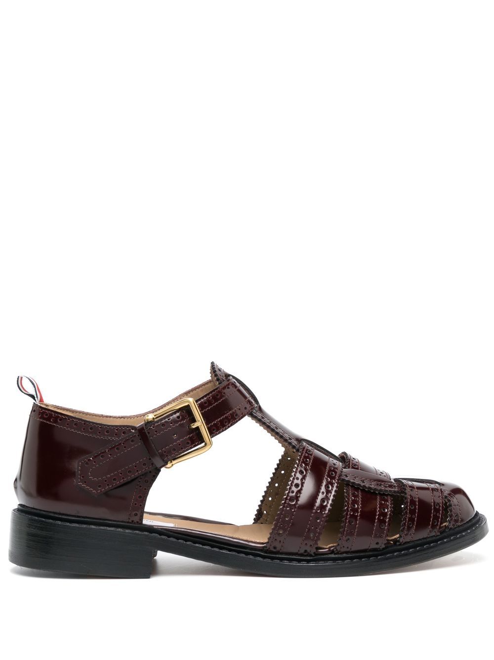 Thom Browne Brogue-style Caged Sandals In Red