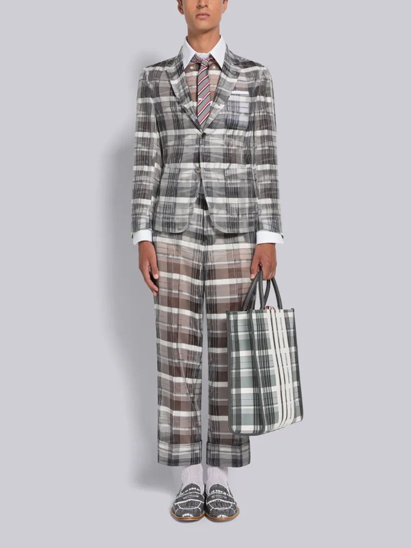 Yarn Dyed Madras Silk Organza Sack Sport Coat Thom Browne Official