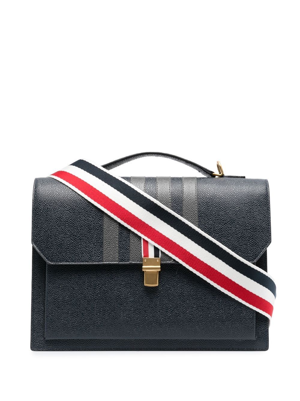 Thom Browne 4-bar Leather Backpack In 蓝色