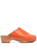 FIGURE DECORATIVE high-shine finish mules - Orange