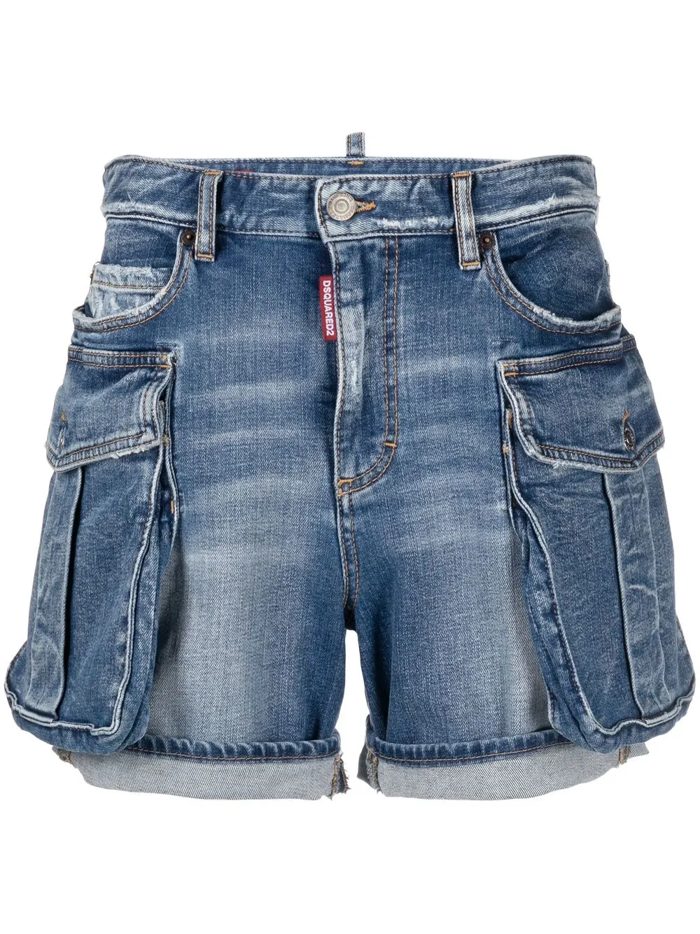 

Dsquared2 shorts de mezclilla con efecto lavado - Azul