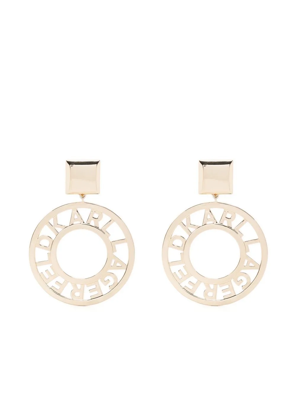 

Karl Lagerfeld Circle logo Archive earrings - Gold