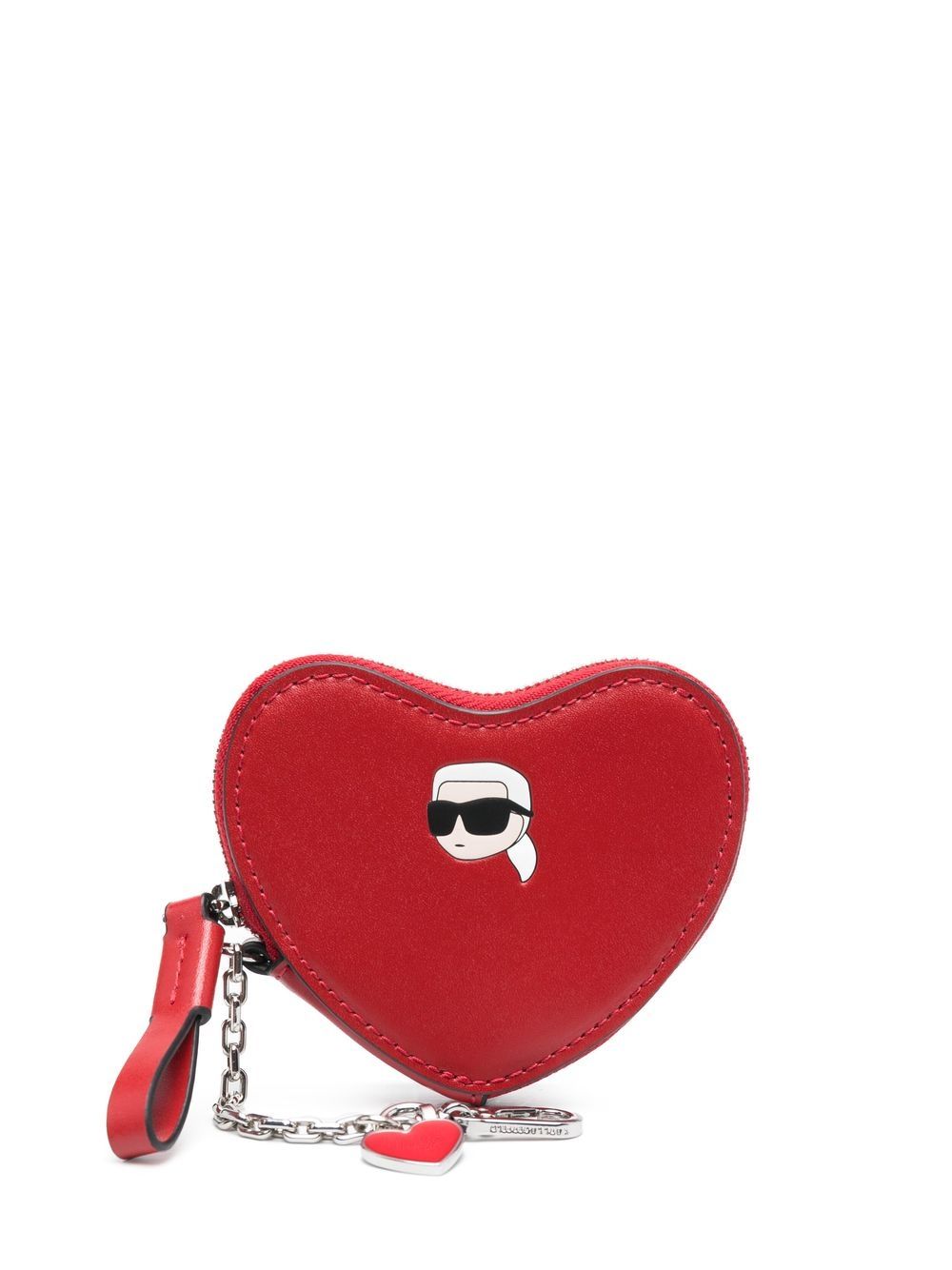 Karl Lagerfeld Heart-shaped Coin Purse In Red
