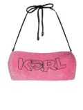 Karl Lagerfeld Ikon 2.0 Lurex Bandeau bikini top - Pink