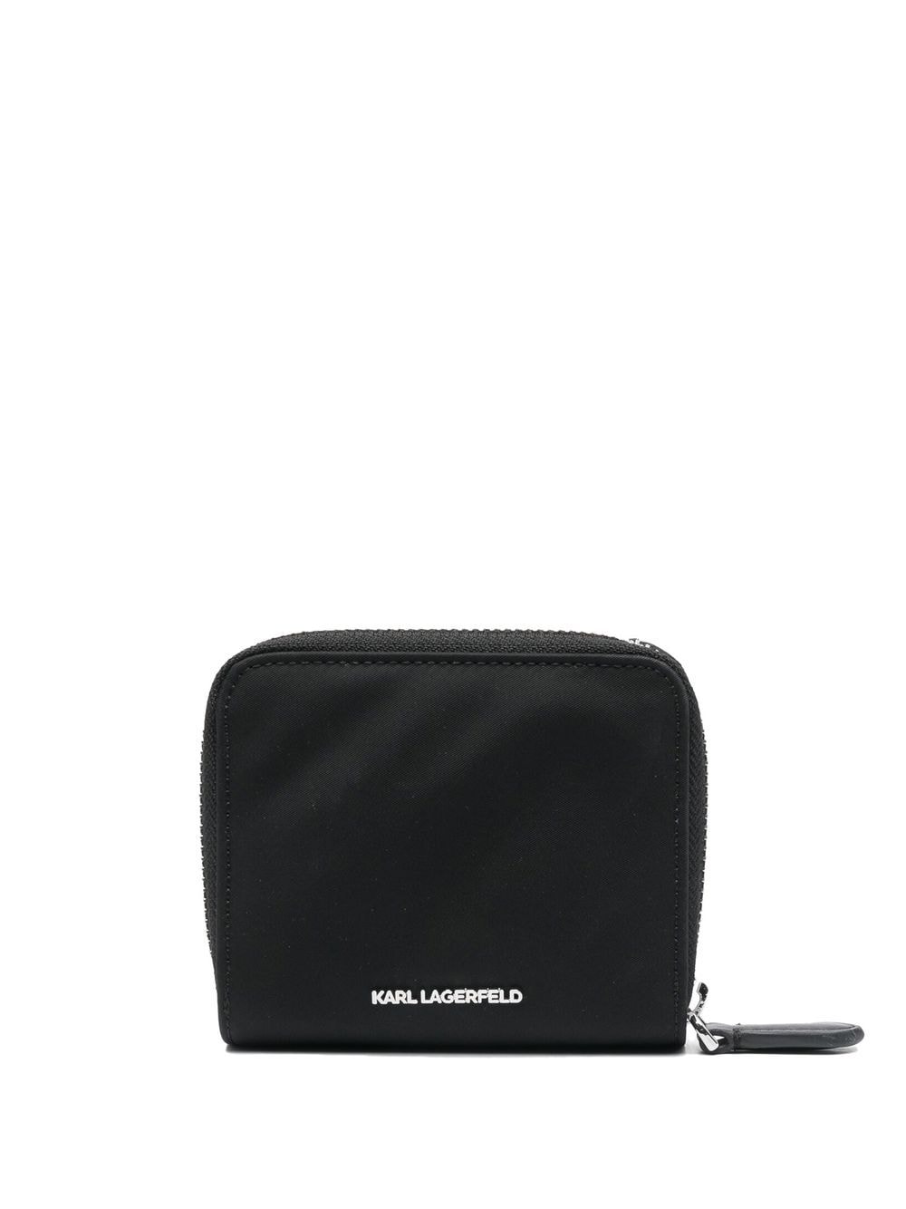 Shop Karl Lagerfeld Ikonik Zip-around Wallet In 黑色