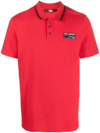 Karl Lagerfeld logo-patch short-sleeved Polo Shirt - Farfetch 
