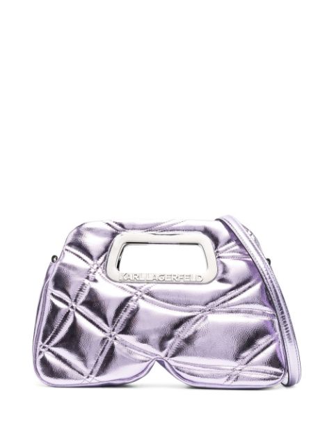 KARL LAGERFELD K/DISK CLUTCH METALLIC, Silver Women's Handbag
