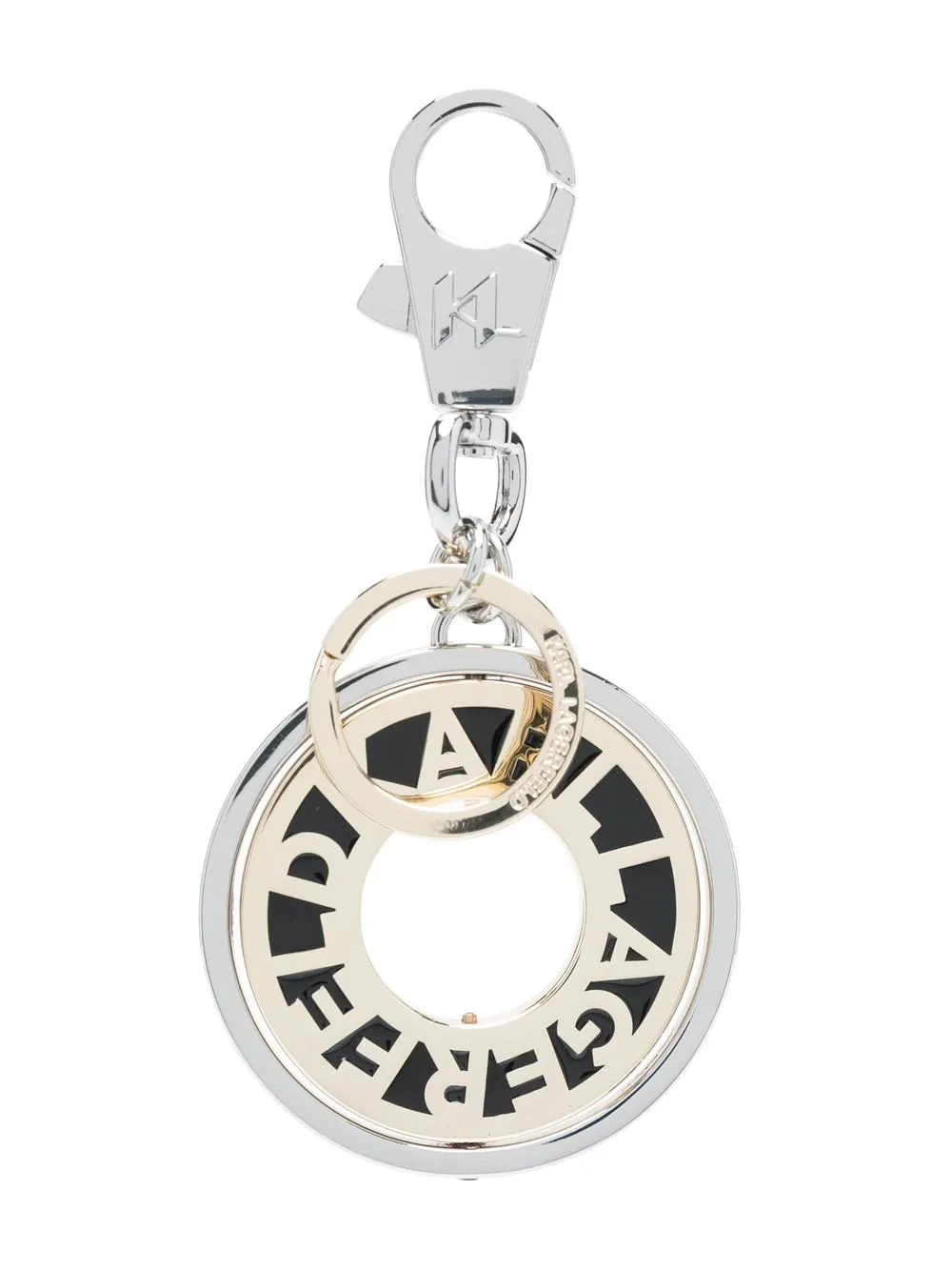 Karl Lagerfeld K/circle Logo Keyring In Gold