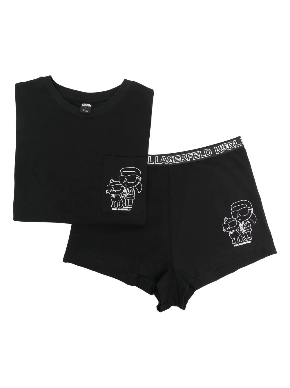 

Karl Lagerfeld pijama con motivo Ikonki Karl - Negro