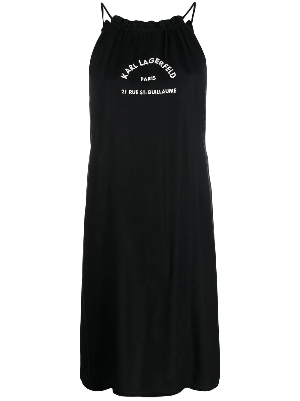 

Karl Lagerfeld vestido de playa con cuello halter - Negro