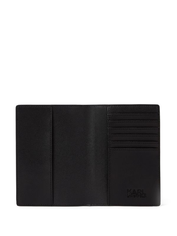 Buy Karl Lagerfeld Men Black KARL Ikonik Leather Passport Case