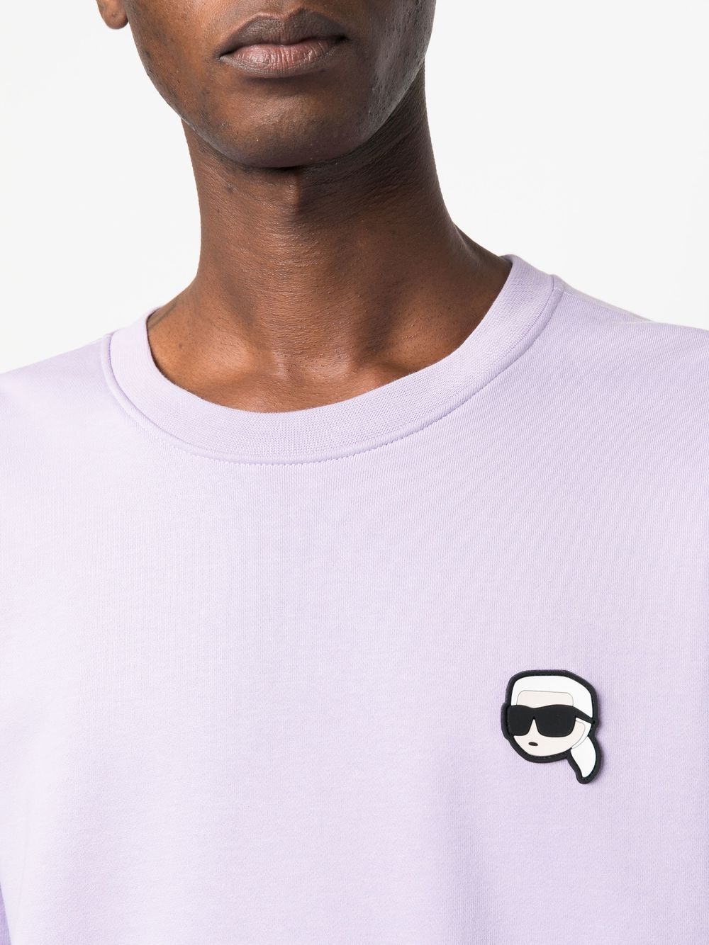 Shop Karl Lagerfeld Ikon 2.0 Long-sleeve Sweatshirt In Purple