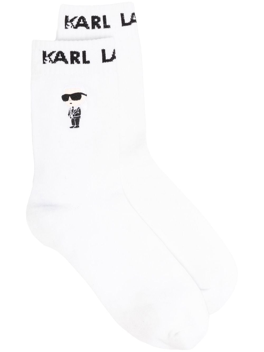 Karl Lagerfeld Ikonik Intarsia-knit Socks (pack Of Three) In 白色