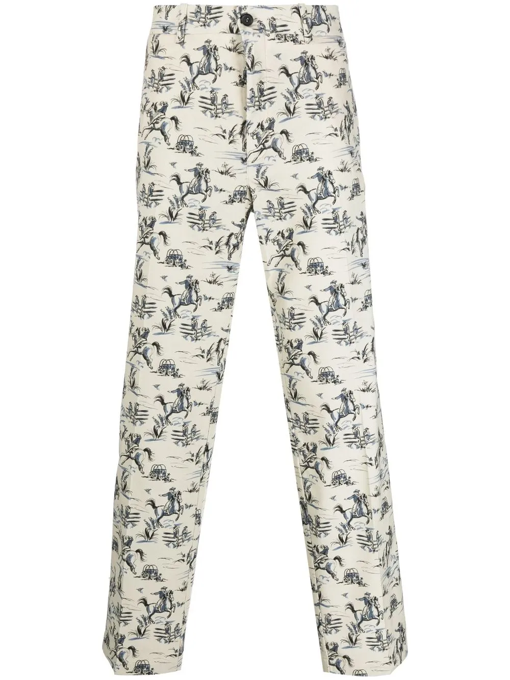 

Nick Fouquet all-over horse-print trousers - Neutrals