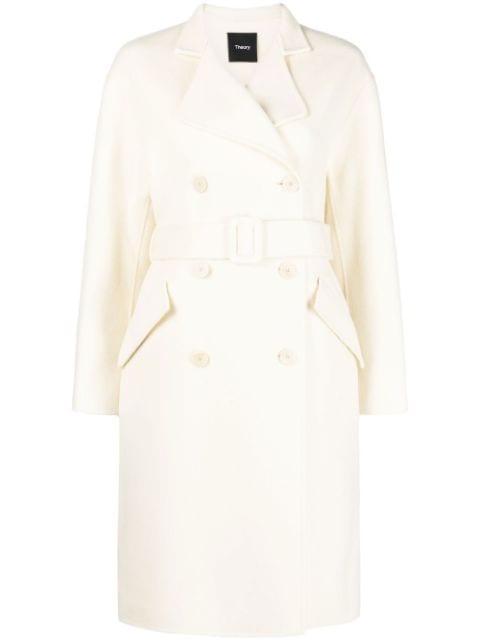 Theory - double-breasted belted coat